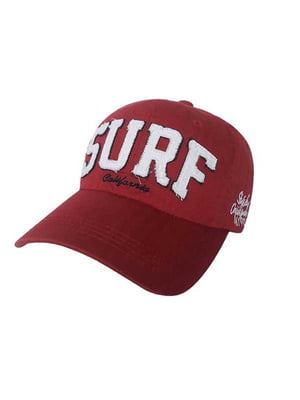 Модная красная кепка с декором “Surf” | 6530314