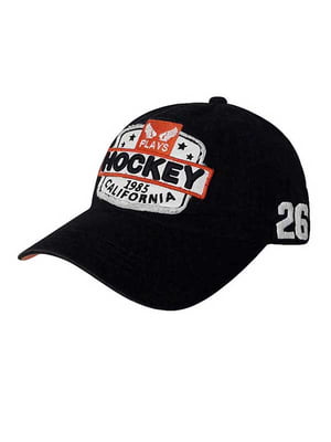 Кепка чорна із принтом "Hockey" | 6530743