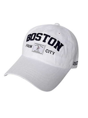 Стильна біла кепка "Boston" | 6530764
