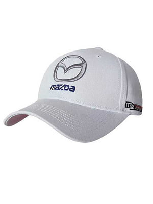 Бейсболка белая с логотипом авто “Mazda” | 6530805