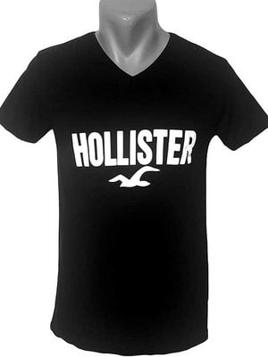 Футболка “Hollister” чорна з принтом | 6530887