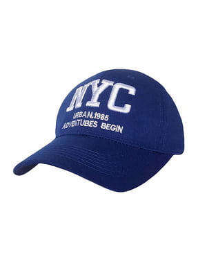 Бейсболка синяя с принтом “Нью Йорк” | 6530892