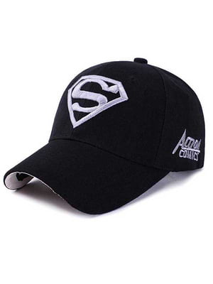 Чорна кепка з принтом "SuperMan" | 6531198