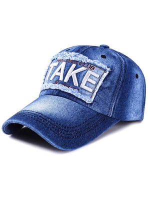 Сучасна синя кепка з принтом "Take" | 6531200
