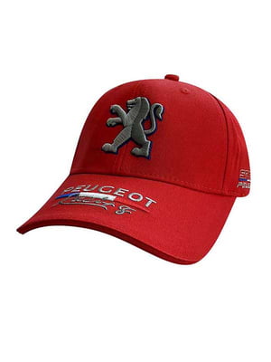 Автомобільна червона бейсболка із логотипом “Пежо” | 6531312