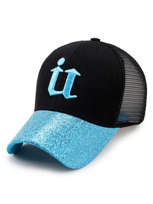 Кепка черно-голубая с логотипом U-style | 6531861