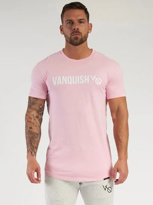 Рожева футболка з принтом | 6532102