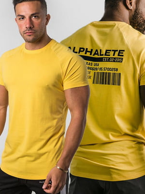 Жовта футболка з принтом | 6532108