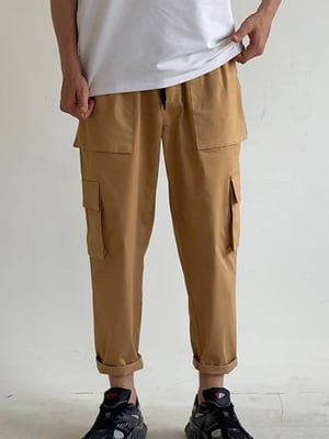 Бежевые брюки с карманами | 6533109