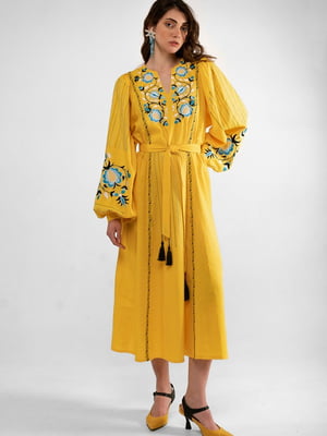 Льняна жовта сукня-вишиванка “Любимівка” | 6547255