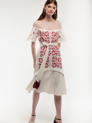 Льняна сукня-вишиванка молочного кольору “Ягідка” | 6547270
