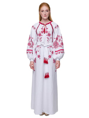 Біла льняна сукня-вишиванка «Громовиця» | 6547323