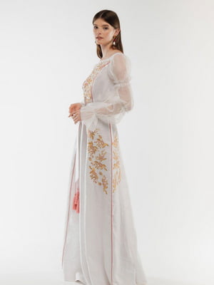 Біла льняна сукня-вишиванка “Лелійка” з автентичною вишивкою | 6547273