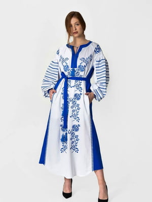 Льняна біла сукня-вишиванка “Козачка” | 6547291