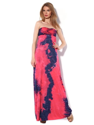 Платье-бюстье абстрактной расцветки | 1099778