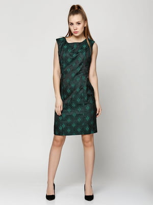 Платье зеленое с принтом | 3105967