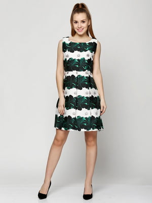 Сукня зелена з принтом | 3105993