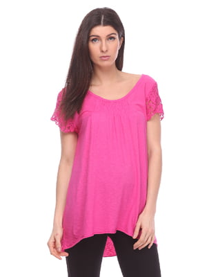 Довга футболка рожевого кольору | 3217757
