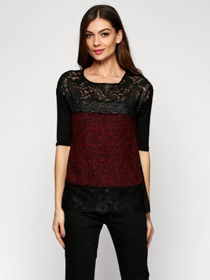 Блуза черно-красная | 3240369