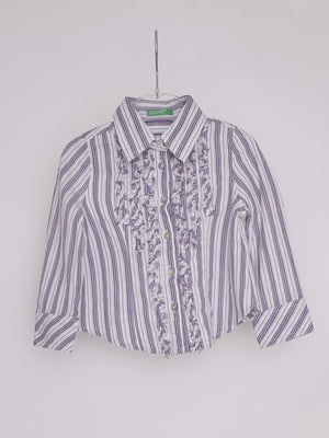 Блуза в бело-фиолетовую полоску | 6534235