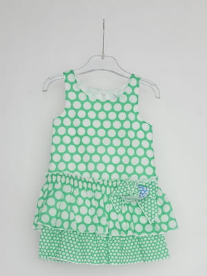 Платье зеленое в горошек | 6534263