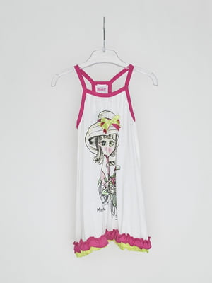 Платье белое с принтом | 6534940