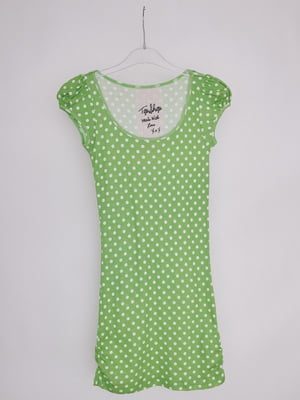 Платье зеленое в горошек | 6535050