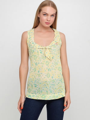 Блуза желтая в цветочный принт | 6538536