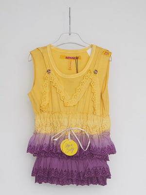 Блуза жовто-фіолетова | 6540436