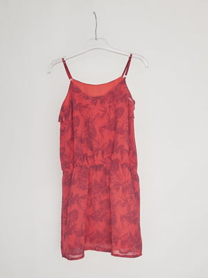Сукня червона з принтом | 6541402