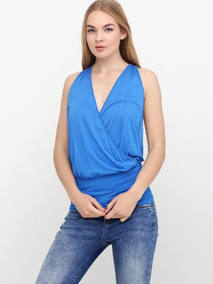 Блуза блакитна з віскози | 6541683