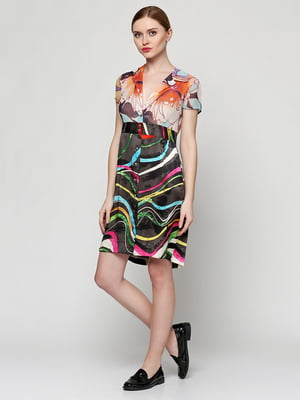 Сукня різнокольорова з принтом | 6541717