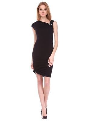 Сукня чорного кольору з асиметричним вирізом | 6541766