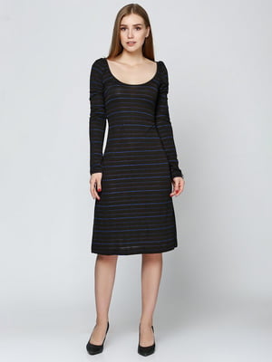 Сукня чорно-синього кольору у смужку | 6541789
