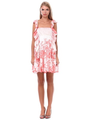 Платье розовое с принтом | 6541951