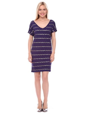 Сукня фіолетового кольору в смужку | 6541973