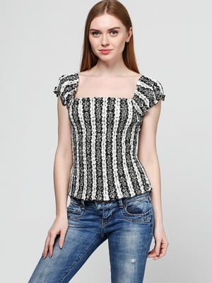 Блуза в черно-белую полоску | 6542012