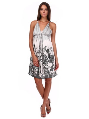 Сукня сірого кольору в квітковий принт | 6542111