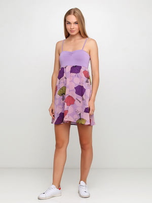 Сукня фіолетового кольору в принт | 6542299