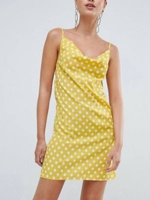 Сукня жовтого кольору в горошок | 6542801