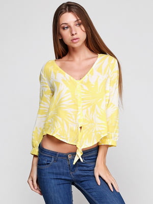 Блуза укороченная желтая | 6543534