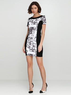 Платье черно-белое с принтом | 6543641