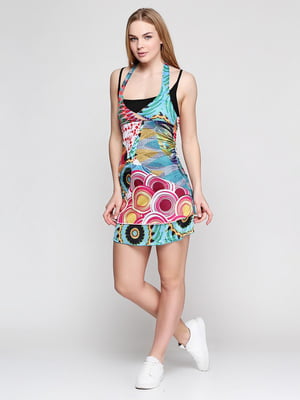 Сукня різнокольорова з принтом | 6543660