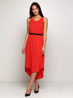 Сукня-міді червоного кольору | 6543806
