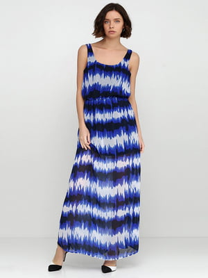Сукня-максі синьо-білого кольору в смужку | 6543827