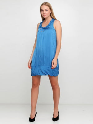 Сукня-міні синього кольору | 6544251