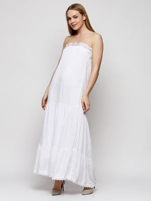 Сукня-максі білого кольору | 6544416
