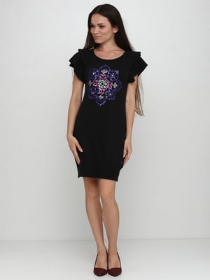 Сукня чорного кольору з принтом у вигляді квітки | 6544705