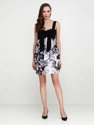 Сукня чорно-біла з принтом | 6544754