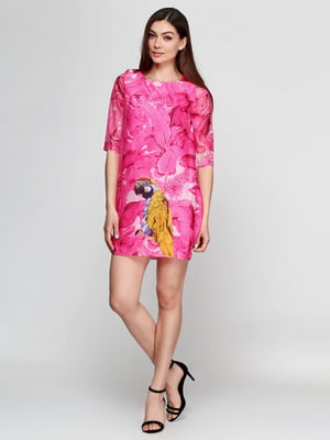 Платье розовое с принтом | 6545797